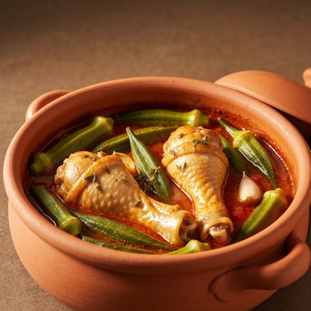 Κοπανάκι Κοτόπουλο με Μπάμιες